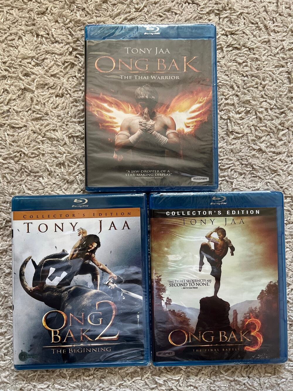 Ong Bak Trilogy Blu-ray 3-Disc Lot - Tony Jaa Martial Arts - Brand New Sealed